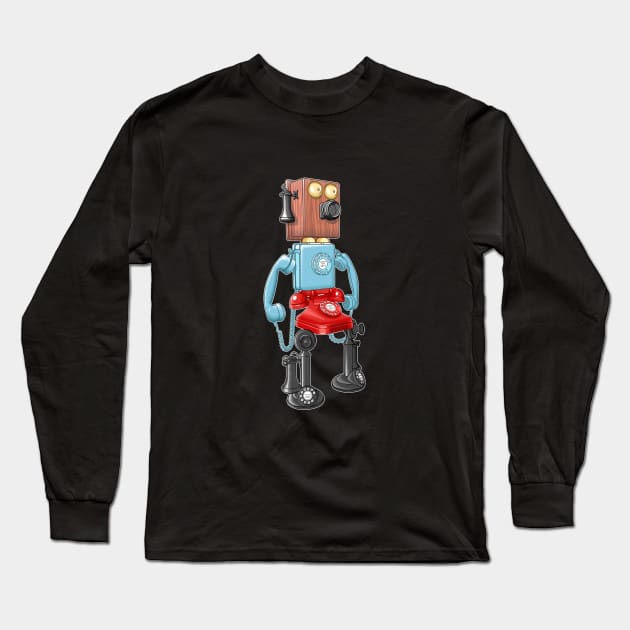 PhoneBot 8000 Long Sleeve T-Shirt by zomboy